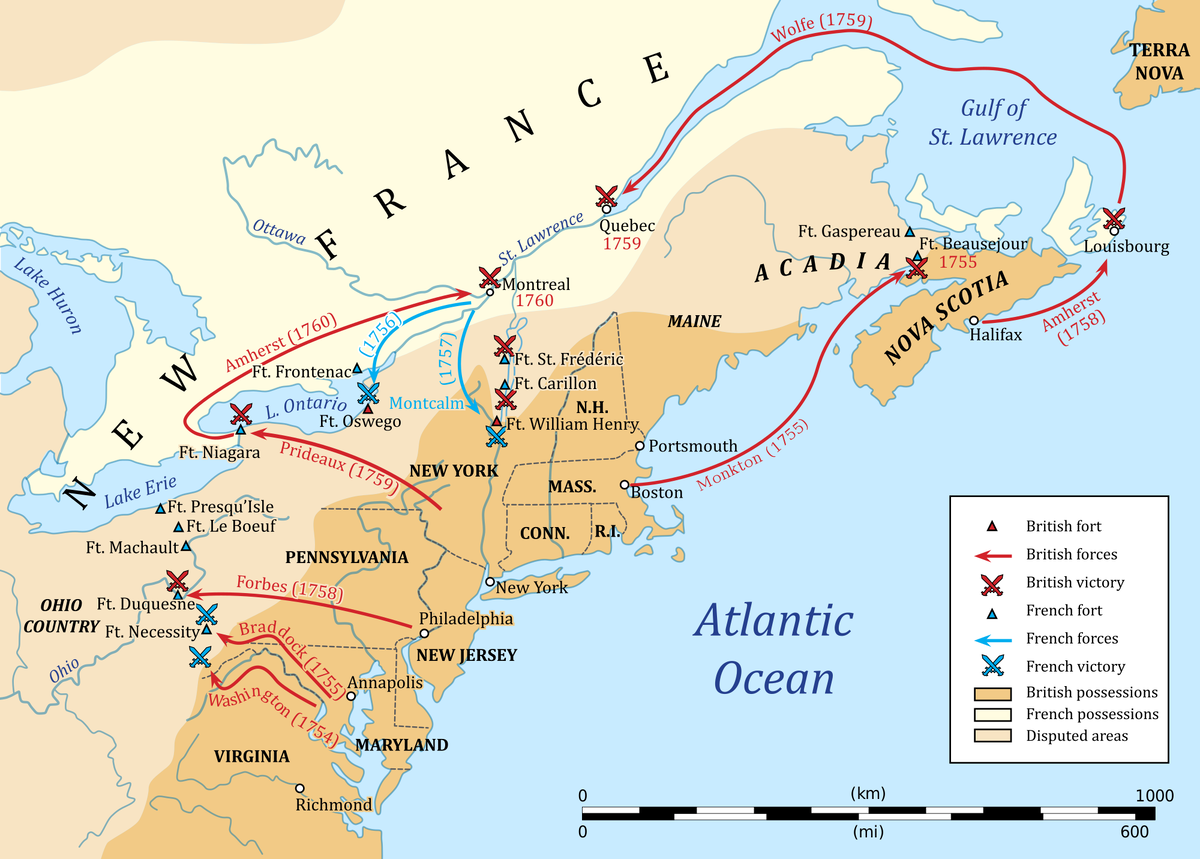 Общий ход боевых действий 1754 - 1760 гг.