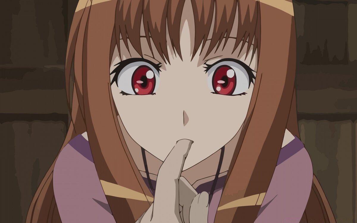 Кадр из аниме "Волчица и пряности"