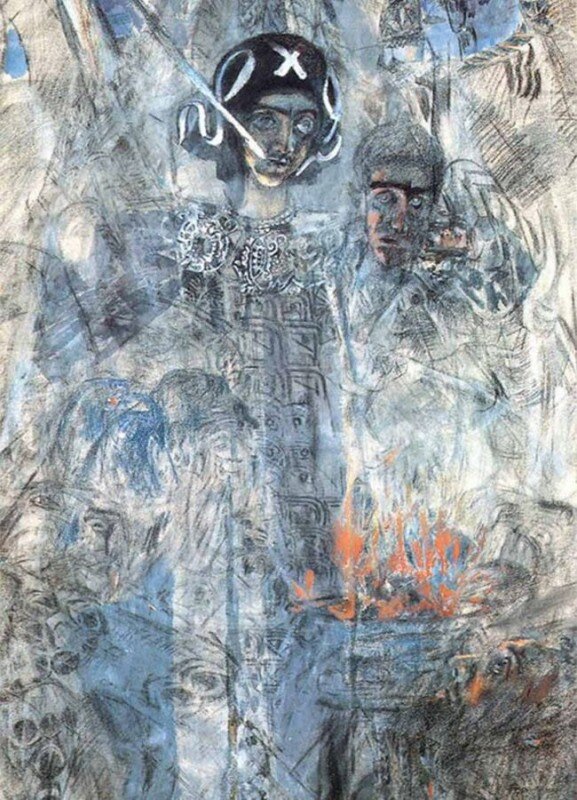 "Видение пророка Иезекииля", м.Врубель, 1905, ГТГ