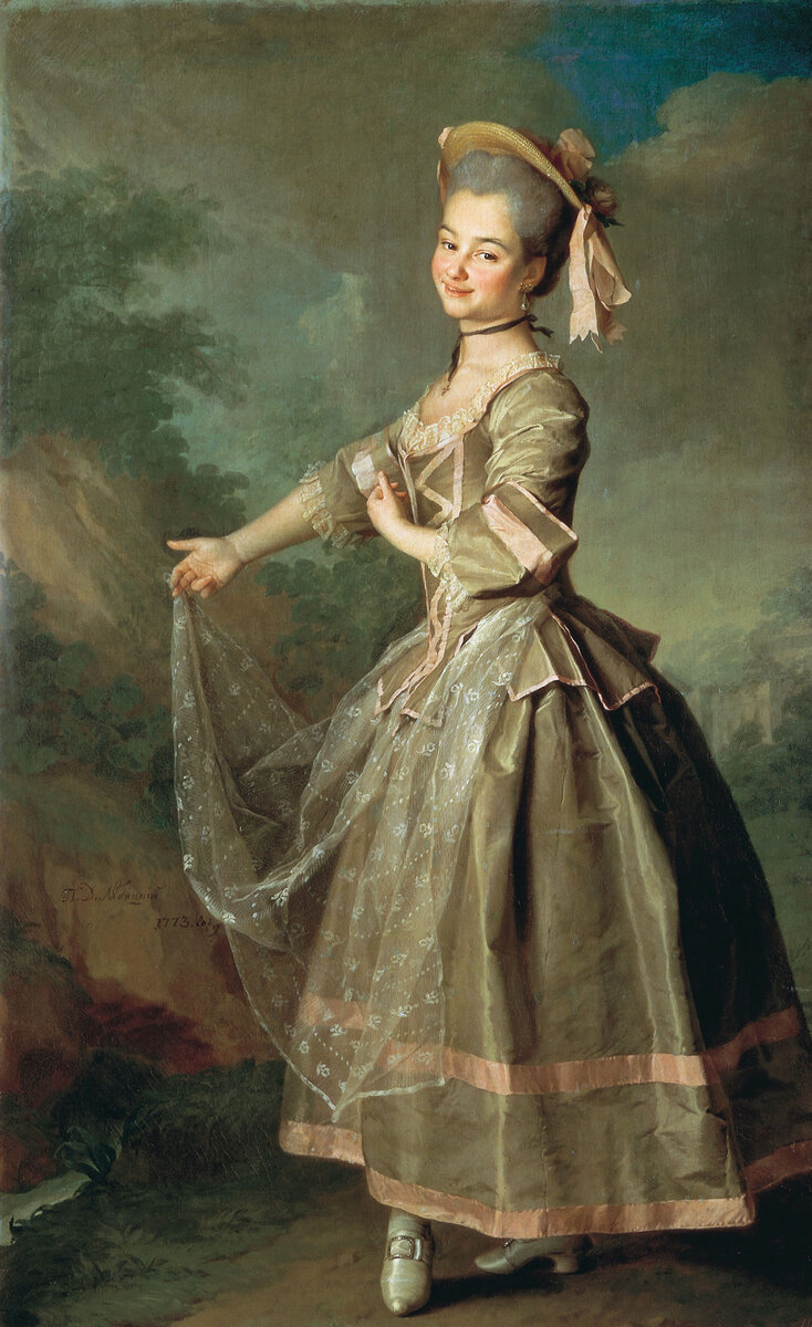 Портрет Е. И. Нелидовой в роли Сербины кисти Д. Г. Левицкого (1773) из цикла «Смолянок».