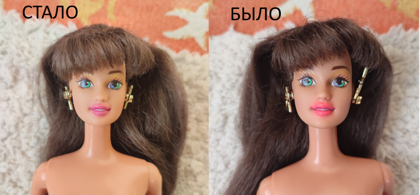 Результат воздействия на розовое пятно хлора с уксусом