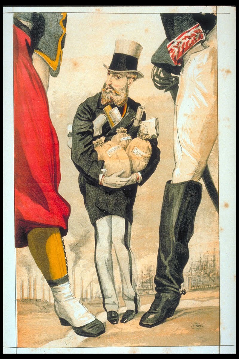 Карикатура на «короля-дельца» Леопольда в «Vanity Fair», 1869 год