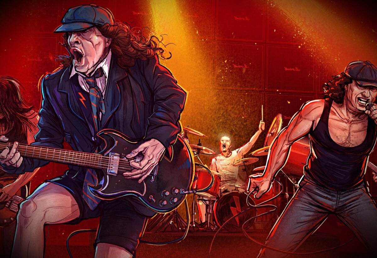 Любовь рокенрол. Гитарист Эйси ДИСИ. AC/DC Art гитарист. Басист AC DC. Гитара гитариста Эйси ДИСИ.