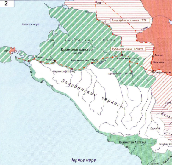 Кубанские земли и причерноморье в 17 веке карта