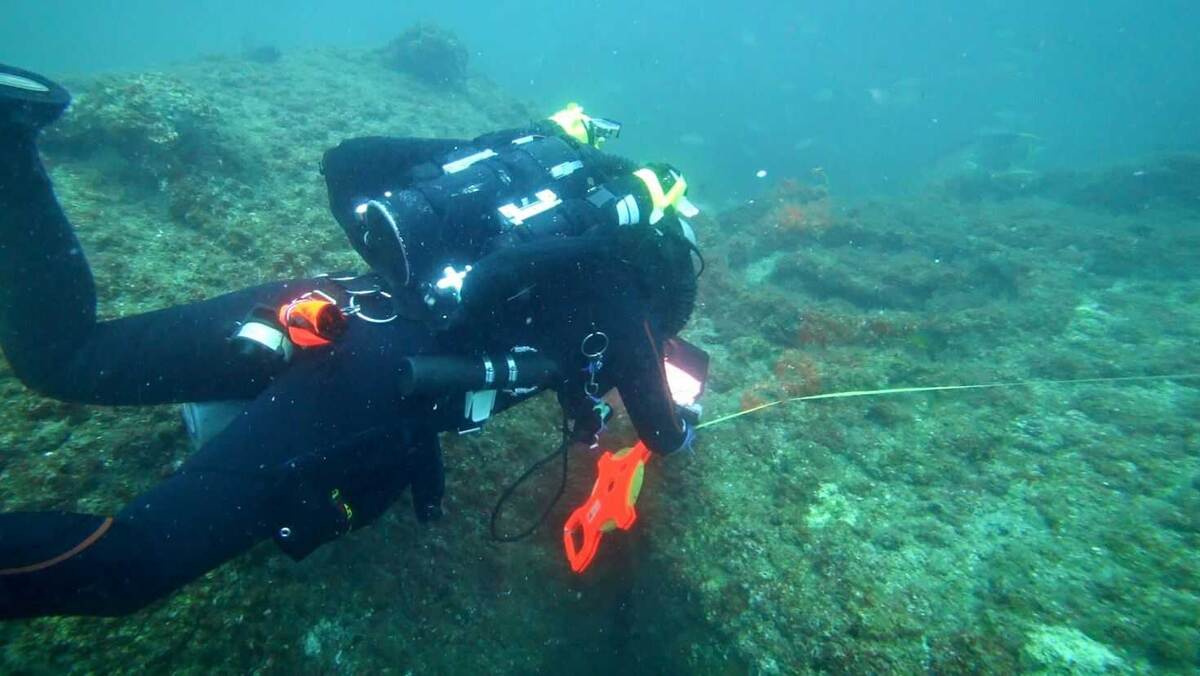 Морской биолог и подводный археолог Майкл Барнетт замеряют затонувший корабль СС Котопакси. ( фото: Fox News ) 