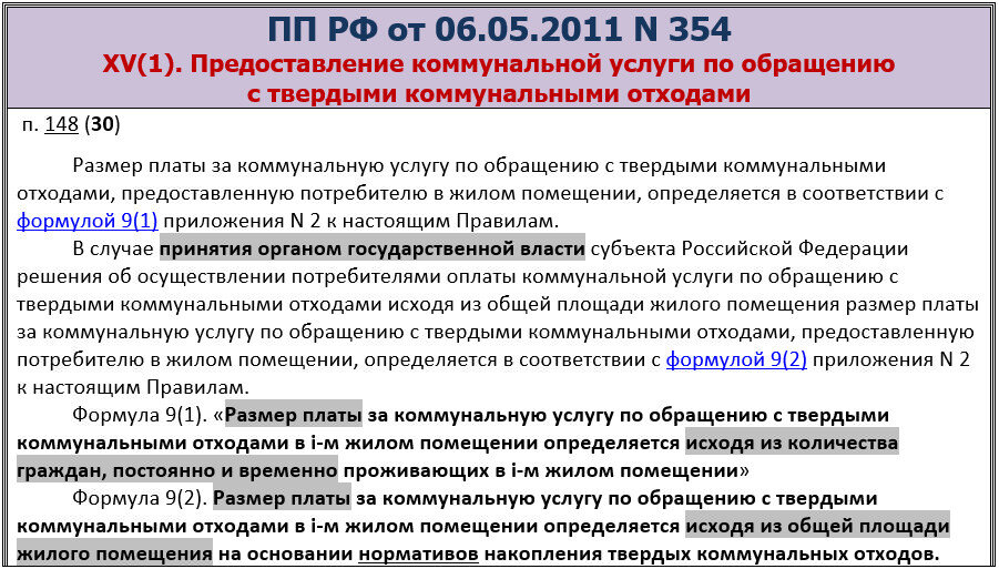 Постановление правительства 354 от 06.05 2011