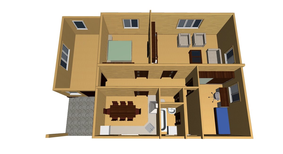 Одноэтажный дом 8,5 х 9,5 м., общей площадью 95,3 кв.м. Из бруса или газобетона ??