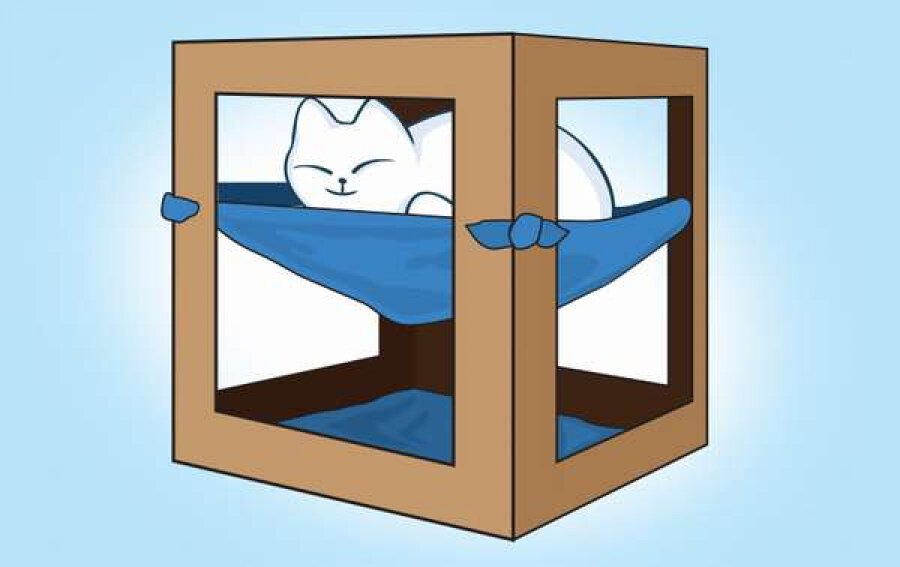 кошачий домик с гамаком