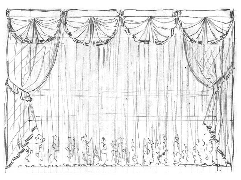 Эскиз штор для детской