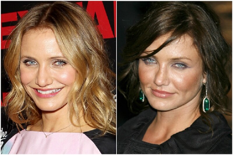 Камерон Диас роскошна в любом образе. Но, стоит заметить, что естественный пшеничный оттенок ей больше к лицу. 