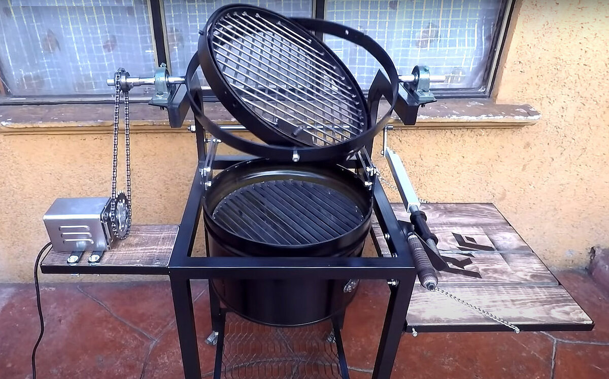 Самодельный мангал с приводом