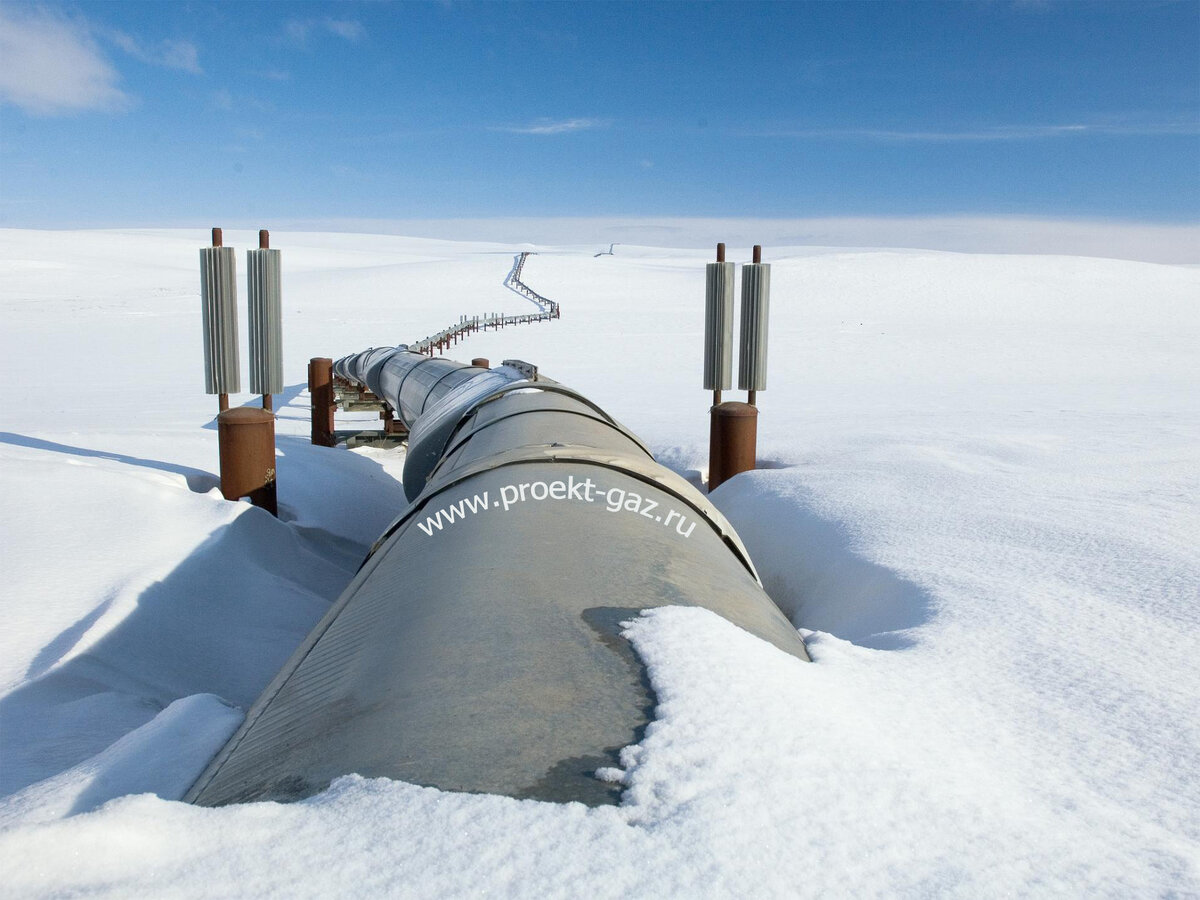 Газопровод в снегу