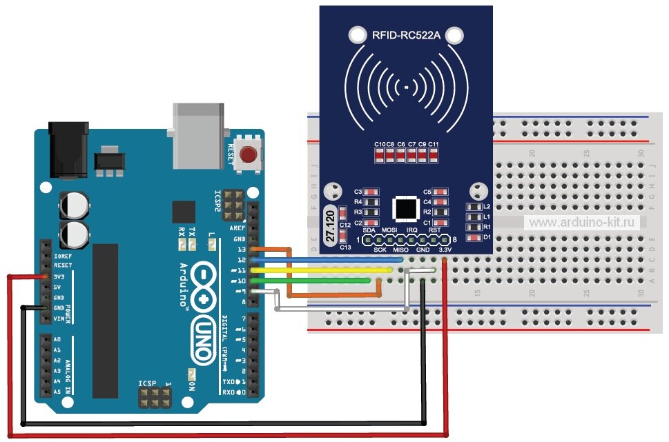 Схема подключения rfid rc522 к arduino nano