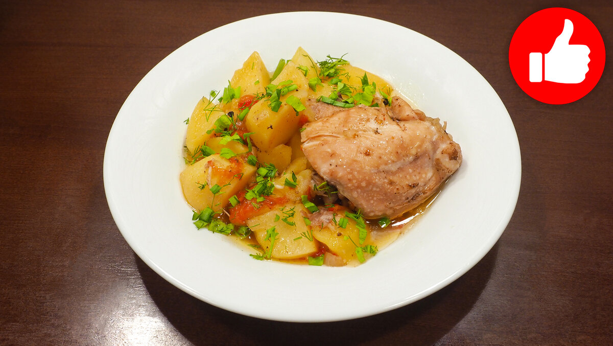 Тушеный картофель с курицей в мультиварке
