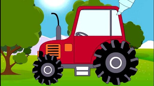 Мультик про трактора для детей. Раскрашиваем трактора и учим цвета