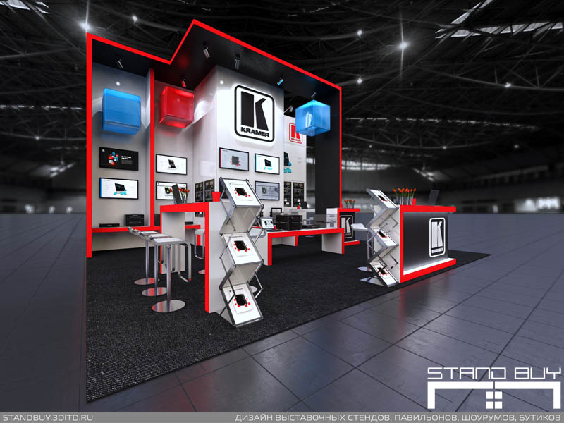 Проект выставочного стенда компании Kramer Electronics. Архитектор - Павел Сапов.