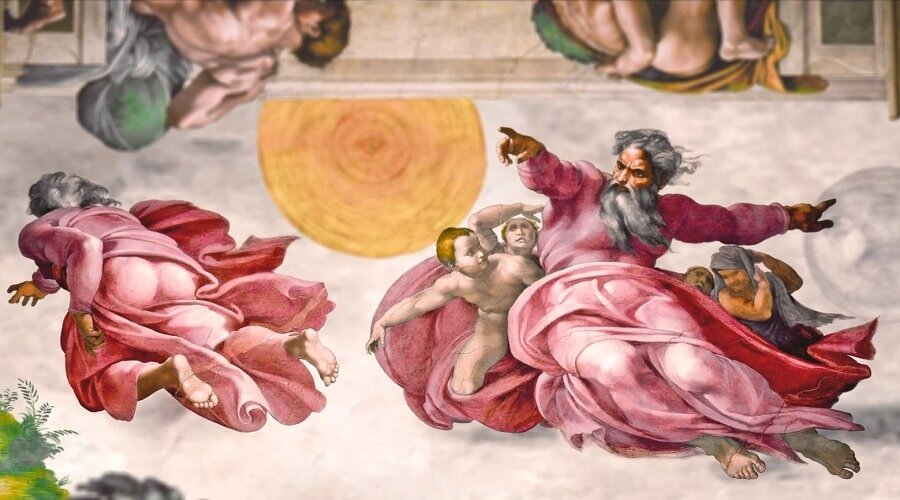 Изображение на потолке капеллы.