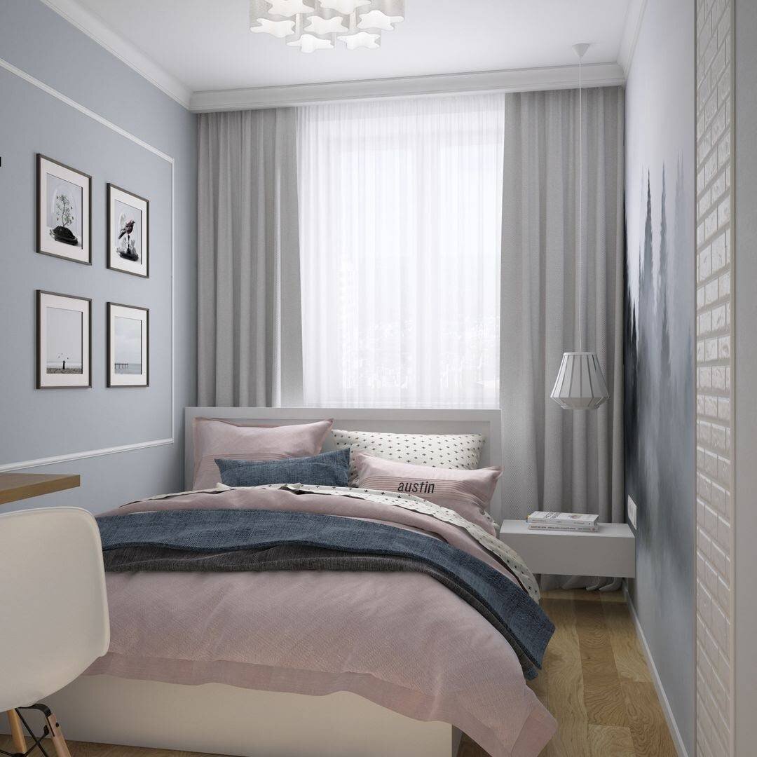 Узкая спальня: Варианты дизайнерского решения. Все тонкости оптимального размещения (115+ Фото)