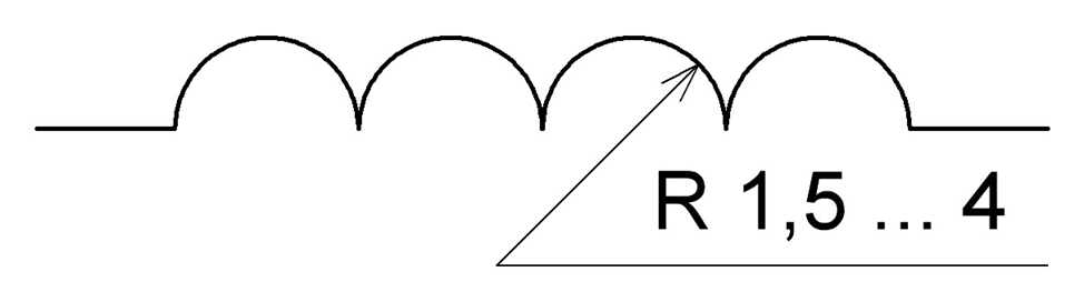 Рис. 1. Размер УГО индуктивности.