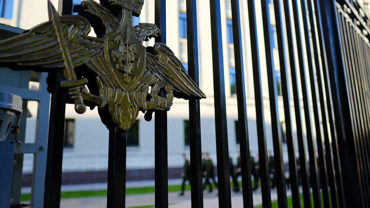    Герб на ограде здания Министерства обороны РФ© РИА Новости / Наталья Селиверстова