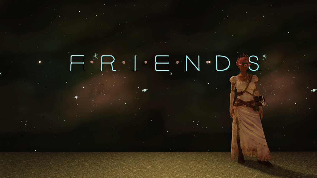 Кинотеатр с заставкой из сериала "Друзья"  (скриншот из игры Fallout 76)