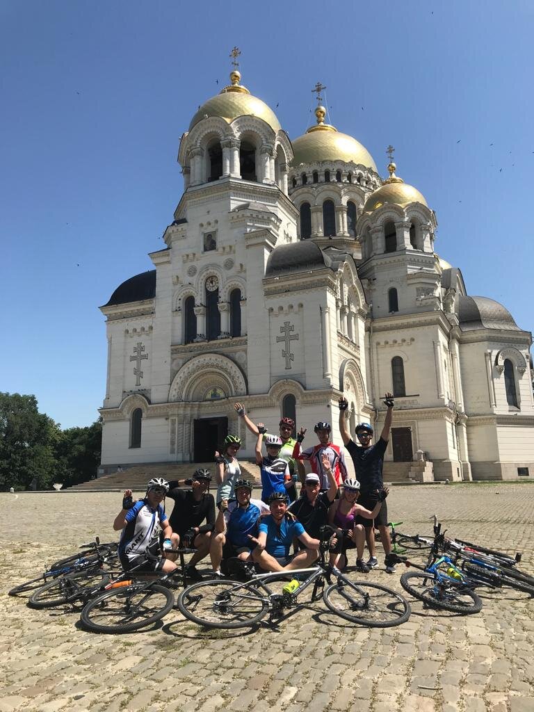 Финиш велопробега в станице Старочеркасской
