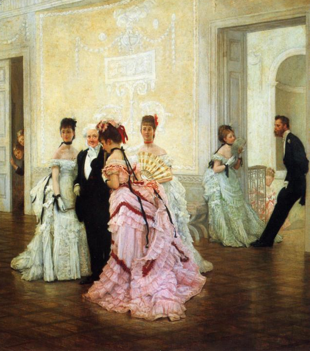 Деталь картины "Слишком рано", Джеймс Тиссо, 1873. (сс) Wikimedia Commons