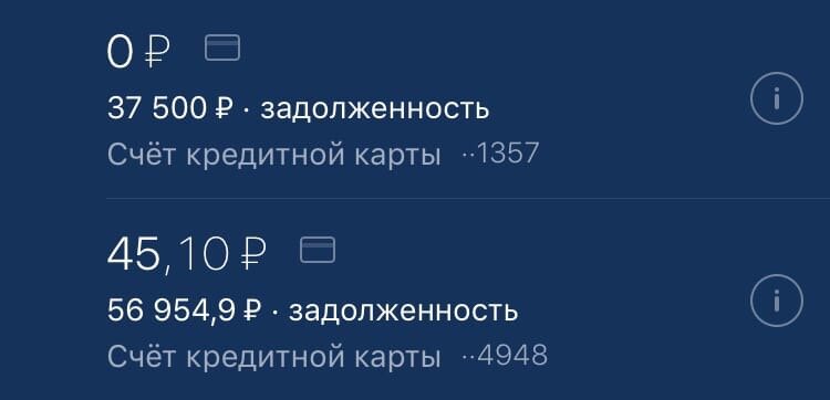долг по кредитным картам