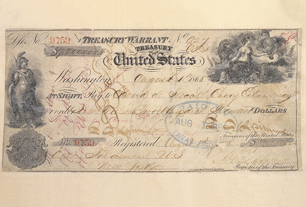 Чек на 7,2 миллиона долларов, которым Америка расплатилась с Россией за Аляску