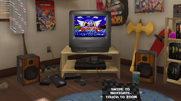 Игра Соник на SEGA, в игре Sega Mega Drive VR на приставке PlayStation 4