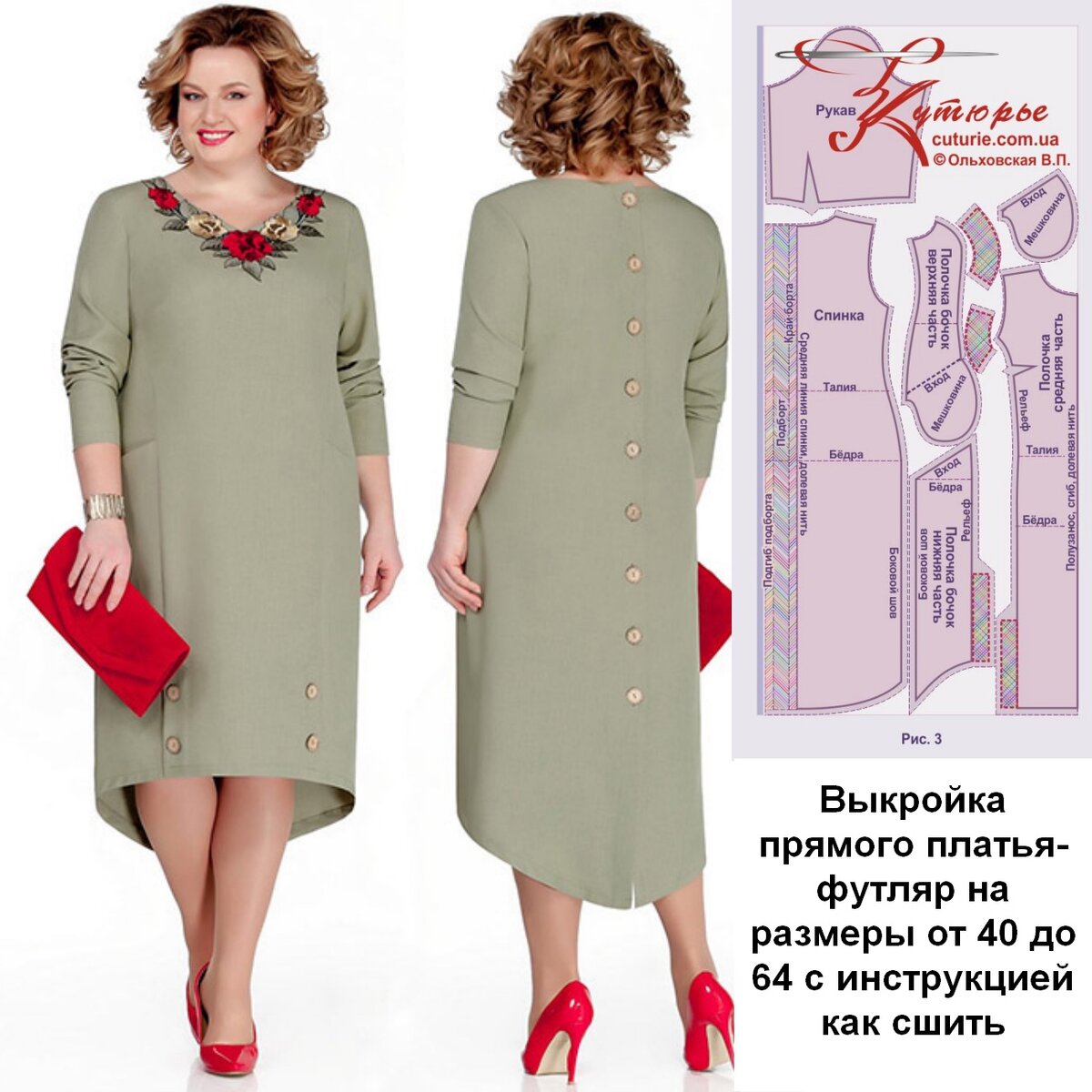 Крой платья для полных женщин