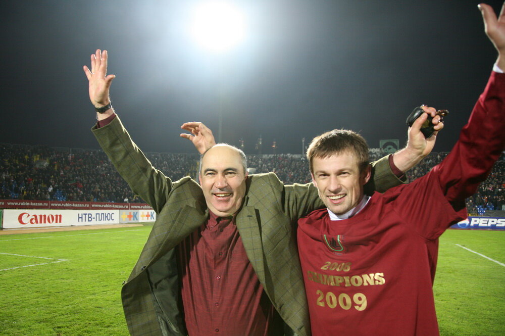 Бердыев и Семак празднуют чемпионство 