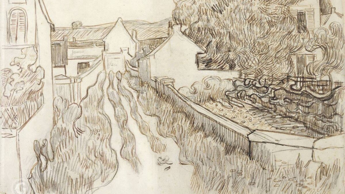  Винсент Ван Гог "Тупик улицы с домами" (фрагмент), 1890г. 