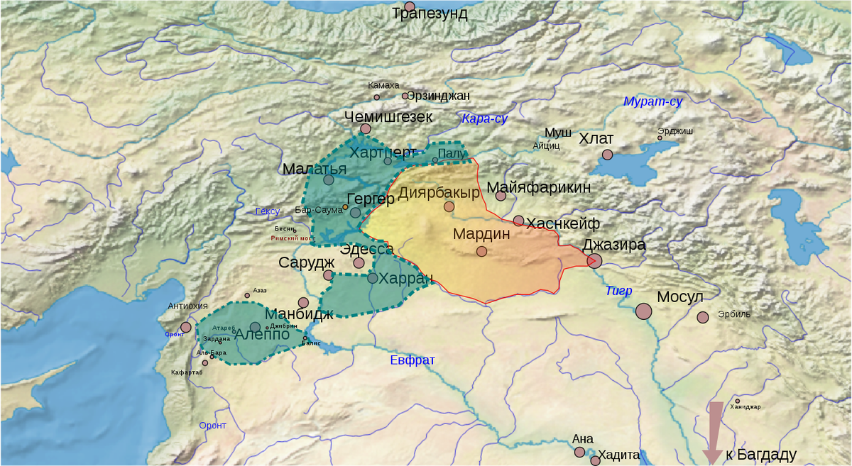 Владения Иль-Гази - желтым