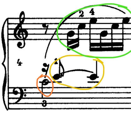 Арпеджио из аккордов превращаются в
3 отдельных пласта и 5 голосов (каждая нота - это самостоятельный голос).