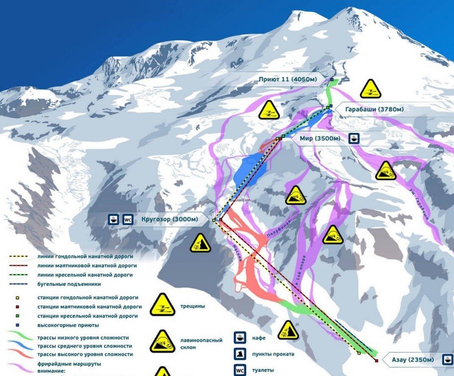 Схема расположения трасс
www.prielbrusie-hotels.ru