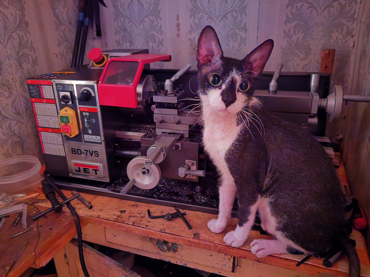 Какой котик не мечтает о токарном станке