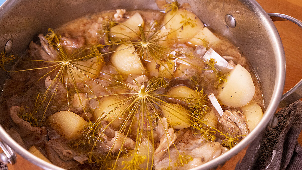 Бараньи ребра с картошкой