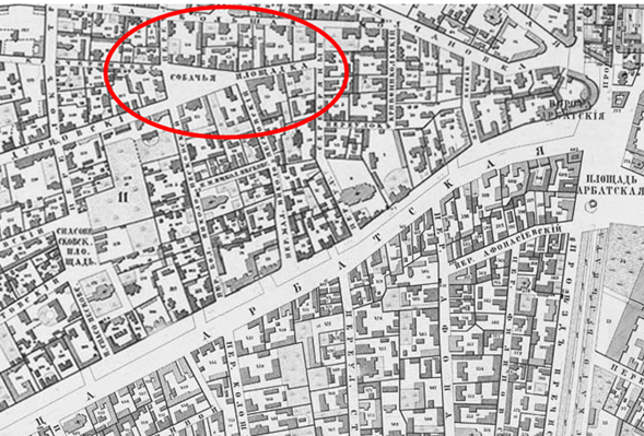 23 августа московская площадь. Карта Москвы 1852 года с домами и улицами