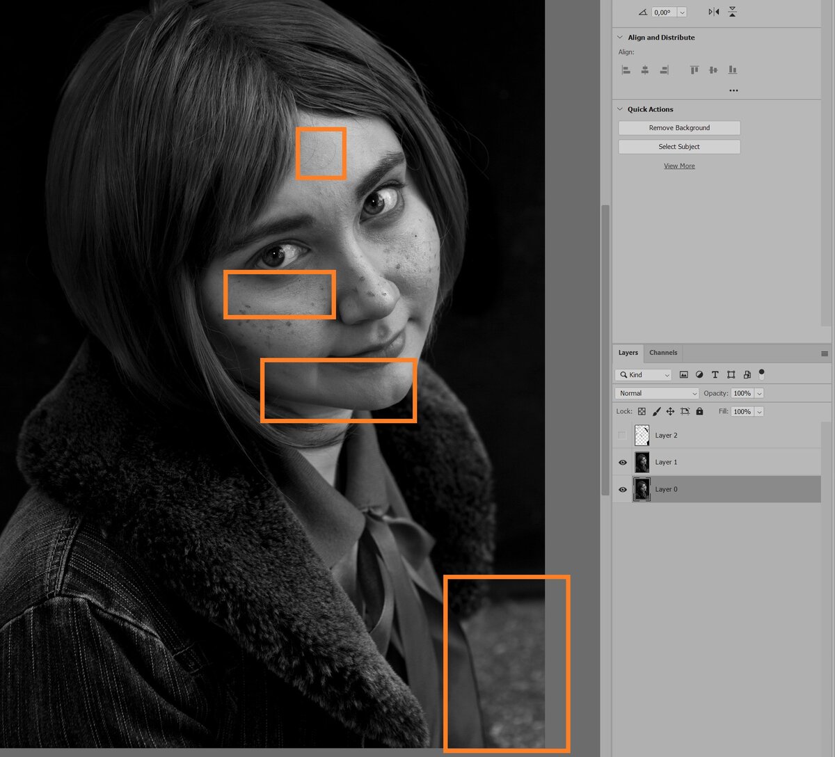    Примерный объём работ на исходнике. Из-за пожеланий заказчика даже кусок асфальта может стать объектом ретуши / иллюстрация: Елизавета Чечевица, Фотосклад.Эксперт