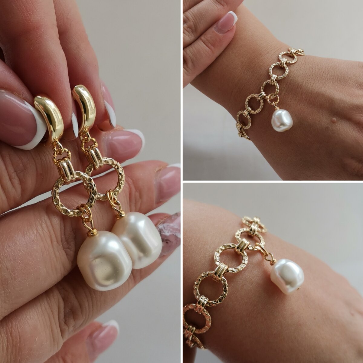 Красивые серьги с жемчугом Сваровски, дизайн LARA.FA jewelry