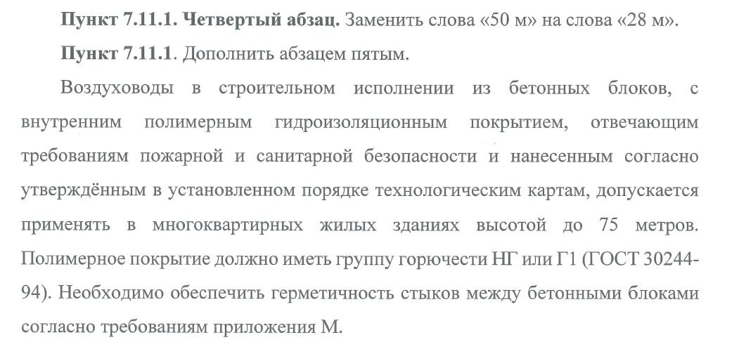 Фрагмент текста Изменения №2 к СП 60.13330.2020 с сайта Росстандарта