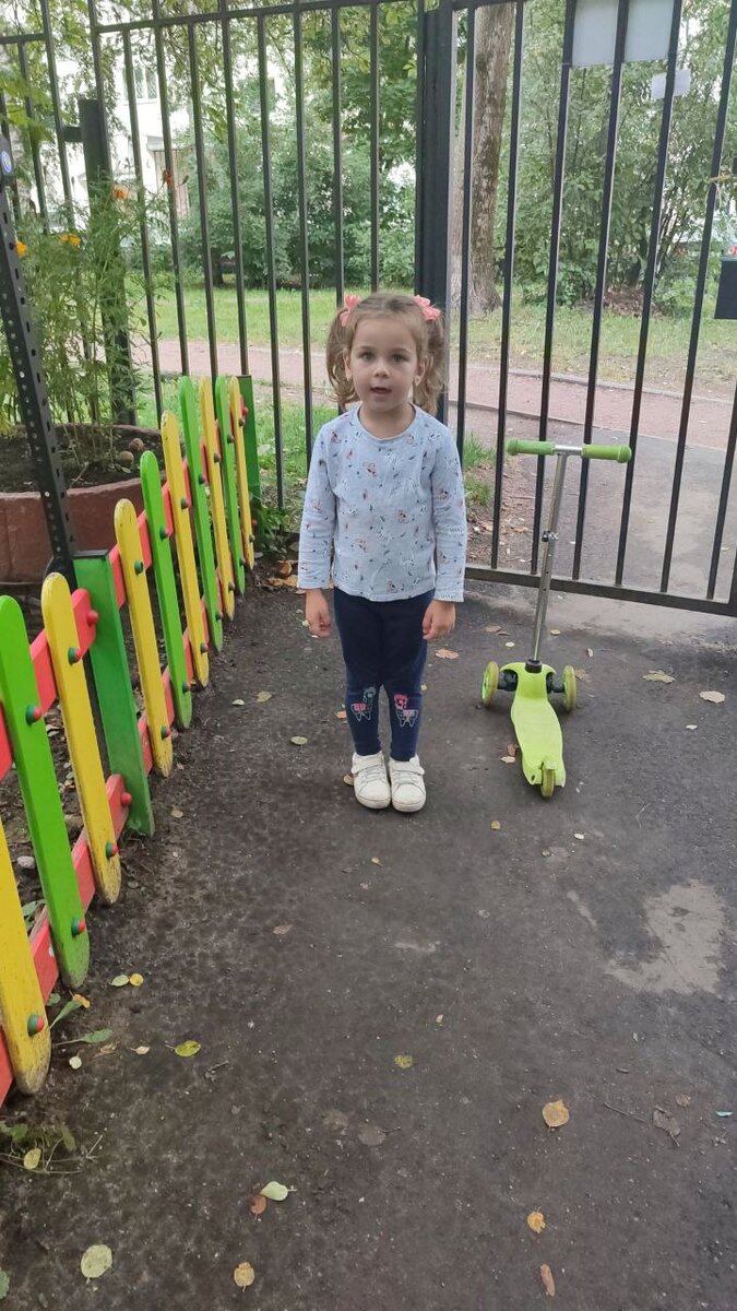 При входе на территорию садика