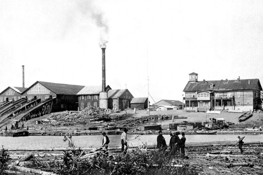 Лесозавод  «Стелла Поларе» в 1912 году.. Фото: https://adm-nmar.ru