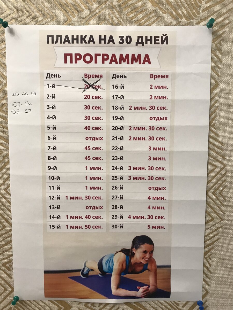 Приседания и планка на 30 дней