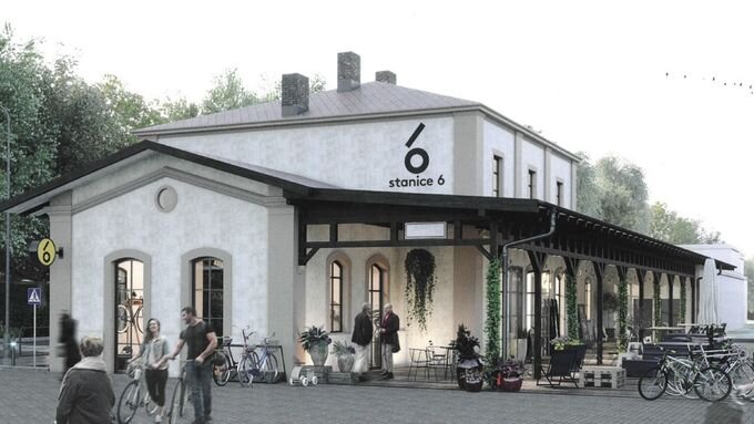 Вот как будет станция выглядеть года через два. Паб с террасой будет еще одна причина, чтобы отправиться на прогулку прямо в Stromovky. | 
