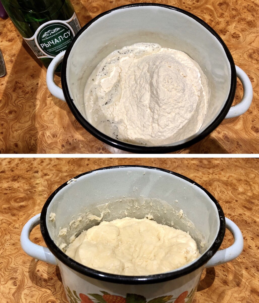 Тесто на минералке получается очень нежным.