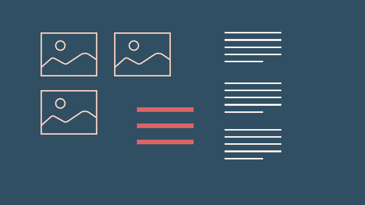 Смысловой блок на веб странице сайта состоит из картинки, заголовка параграфов текста