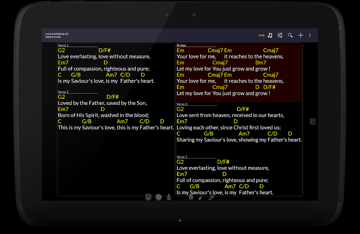 приложение OpenSongApp на экране мобильного устройства