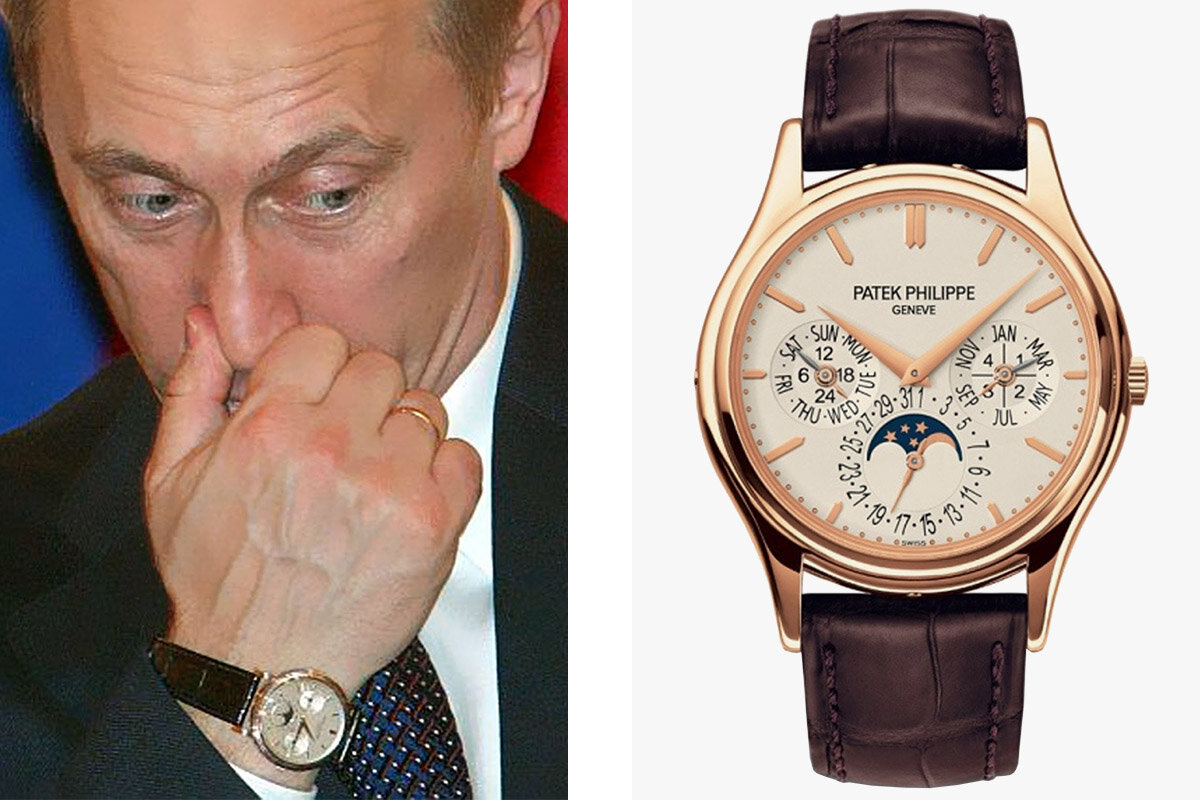 На какой руке носить часы мужские. Часы Путина Patek Philippe. Blancpain часы Путина.